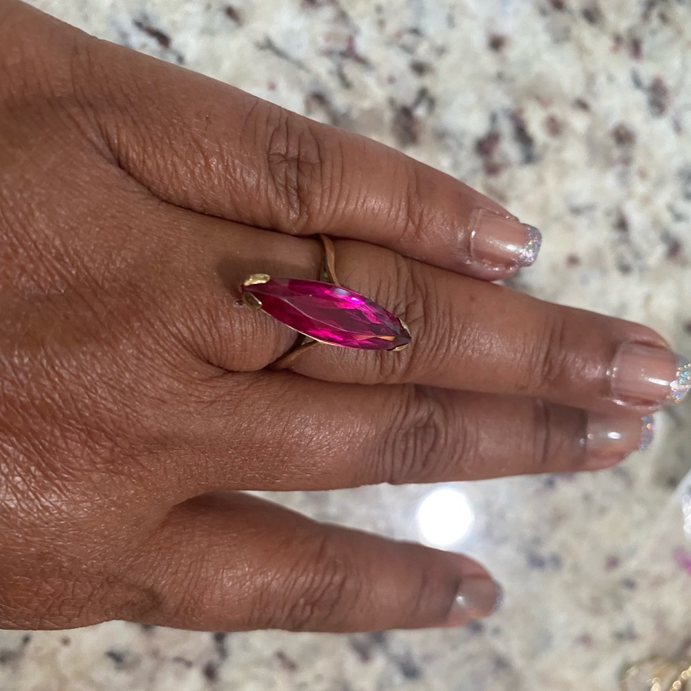 Solid 10k yellow gold ruby ring